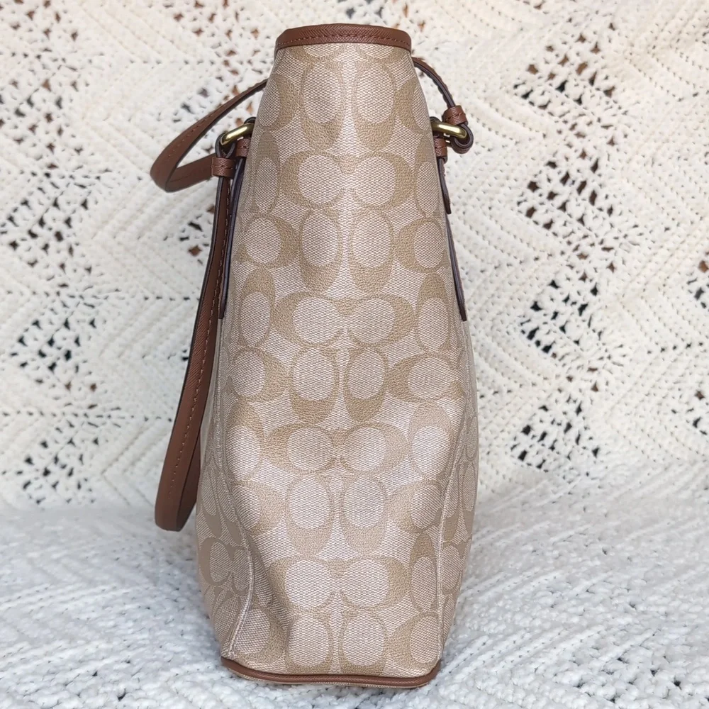 Coach Peyton Tan Signature Tote Bag - Picture 5 of 7